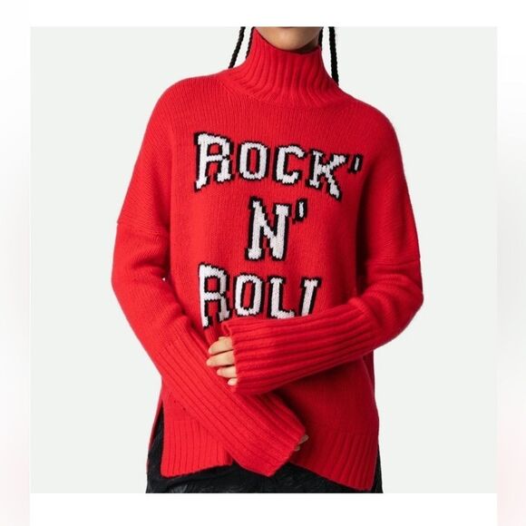 Zadig&Voltaire Alma intarsia-knit wool jumper pullover sweater XS Flawed NWOT - Picture 7 of 15